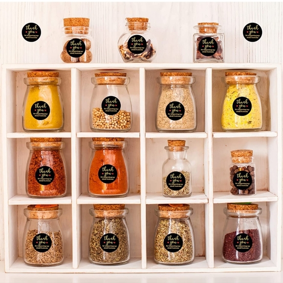 50 ct Stickers 2 inch, Black Thank You Labels Sticker, Thank You for Sup… - Picture 4 of 9